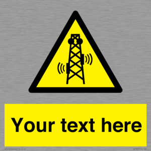 Custom warning RF radiation transmitter
